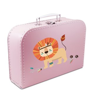 Kinderkoffer rosa mit Löwe