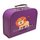 Kinderkoffer violett mit Löwe und Wunschname