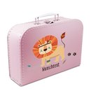 Kinderkoffer rosa mit Löwe und Wunschname