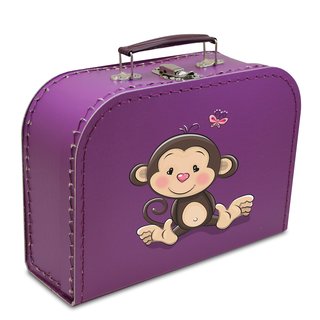 Kinderkoffer violett mit Affe