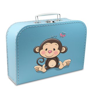 Kinderkoffer blau mit Affe
