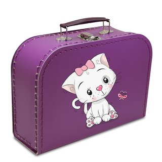 Kinderkoffer violett mit Katze
