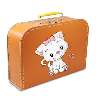 Kinderkoffer orange mit Katze