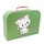Kinderkoffer hellgrün mit Katze