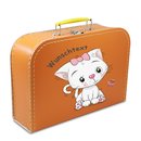 Kinderkoffer orange mit Katze und Wunschname