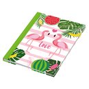 Notizbuch / Kladde "Flamingo grün" DIN A5 innen gepunktet