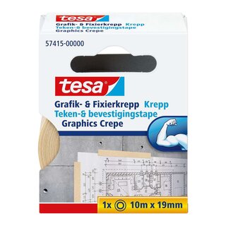 Tesa® Fixierband Grafik- und Fixier-Krepp, Papier, 10 m x 19 mm, beige