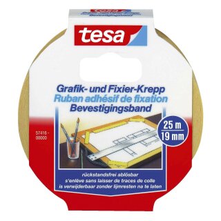 Tesa® Fixierband Grafik- und Fixier-Krepp, Papier, 25 m x 19 mm, beige