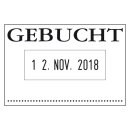 Datumstempel COLOP® mit Textplatte "GEBUCHT"