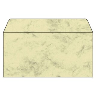 Sigel® Umschlag, Marmor beige, DIN lang (110x220 mm), 90 g/qm, 50 Umschläge