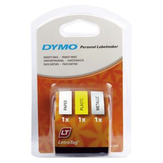 Original Dymo DirectLabel-Etiketten Bundle weiss gelb silber (91241,S0721800)