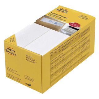 Avery Zweckform® 3433 Frankier-Etiketten - doppelt, 163 x 43 mm, 1.000 Etiketten