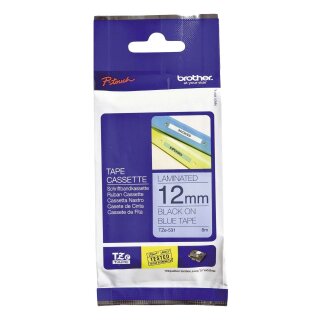 Brother® TZe-531 Schriftbandkassette - laminiert, 12 mm x 8 m, schwarz auf blau