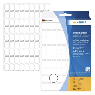 Herma 2330 Vielzwecketiketten weiß 10x16 mm Papier matt 2592 St.