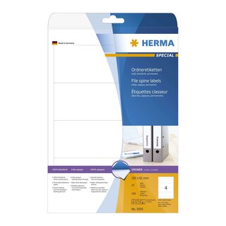 Herma 5095 Ordneretiketten A4 weiß 192x61 mm Papier matt blickdicht 100 St.
