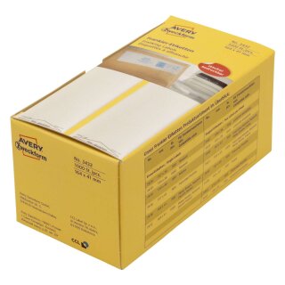 Avery Zweckform® 3432 Frankier-Etiketten - einzeln mit Abziehlasche, 164 x 41 mm, 1.000 Stück