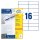 Avery Zweckform® 3484 Universal-Etiketten (A4, Papier matt, 1.600 Etiketten, 105 x 37 mm) 100 Blatt weiß