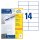 Avery Zweckform® 3653 Universal-Etiketten (A4, Papier matt, 1.400 Etiketten, 105 x 42,3 mm) 100 Blatt weiß