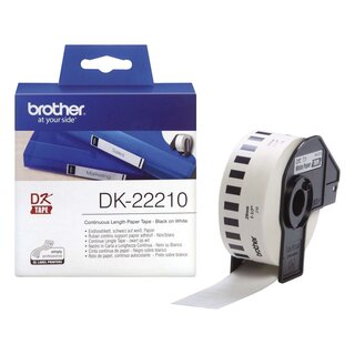 Brother® DK-Endlosetiketten Papier-Etiketten 29 mm x 30,48 m weiß