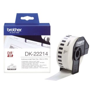 Brother® DK-Endlosetiketten Papier-Etiketten 12 mm x 30,48 m weiß