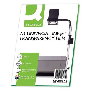 Q-Connect Inkjet-Folien m. Sensorstreifen - A4, 0,10 mm, 50 Folien