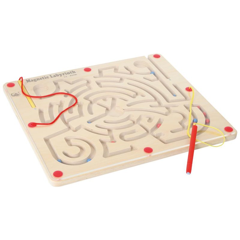 Hölzerne Puzzles Magneten Perlen Schlitz Labyrinth Magnetischen Stift Labyrinth 