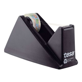 Tesa® Tischabroller ecoLogo®, gefüllt - inklusive 1 Rolle Eco & Clear, schwarz