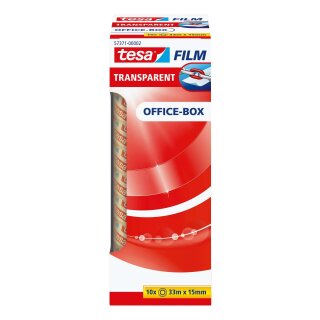 Tesa® Klebefilm Office Box - transparent 10 St.,  Bandgröße (L x B): 33 m x 15 mm
