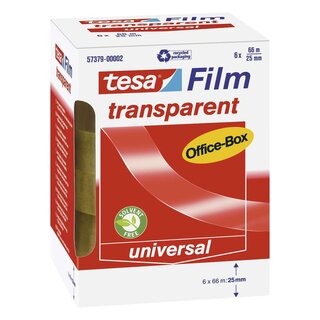 Tesa® Klebefilm Office Box - transparent 6 St., Bandgröße (L x B): 66 m x 25 mm