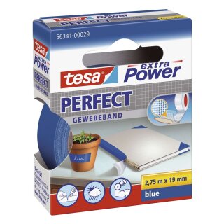 Tesa® Gewebeklebeband extra Power Gewebeband, 2,75 m x 19 mm, blau