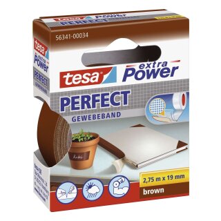 Tesa® Gewebeklebeband extra Power Gewebeband, 2,75 m x 19 mm, braun