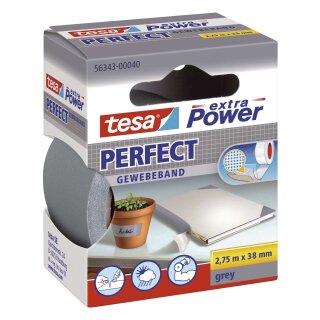 Tesa® Gewebeklebeband extra Power Gewebeband, 2,75 m x 38 mm, grau