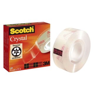 Scotch® Klebeband Crystal Clear 600, Zellulose Acetat, Bandgröße (L x B): 33 m x 19 mm
