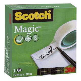 Scotch® Klebeband Magic 810, Zellulose Acetat, unsichtbar, beschriftbar, 10 m x 19 mm