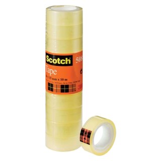 Scotch® Klebeband Transparent 508, PP, Bandgröße (L x B): 10 m x 15 mm, 10 Rollen