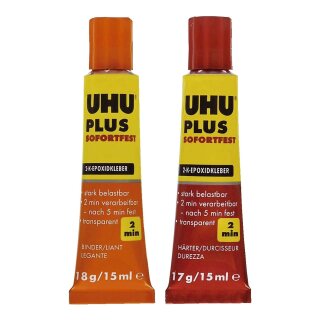 UHU® PLUS SOFORTFEST, 2-Komponenten-Epoxidharzkleber, ohne Lösungsmittel, 35 g