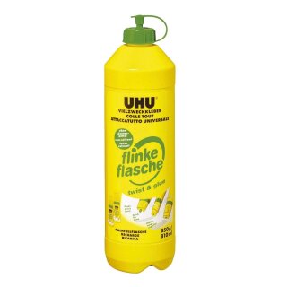 UHU® VIELZWECKKLEBER flinke flasche ReNATURE Nachfüllflasche ohne Lösungsmittel 850 g