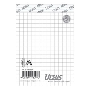 Ursus Basic Notizblock A7 48 Blatt 60g/qm 5mm kariert