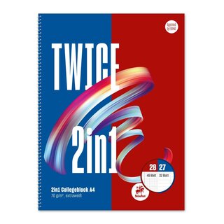 Ursus Basic Collegeblock Two in One A4 80 Blatt 70g/qm kariert/liniert
