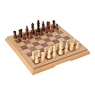 Brettspiel Schach, Kassette aus Buche