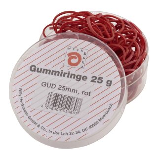 Wihedü Gummiringe - Ø25 mm, Dose mit 25g, rot