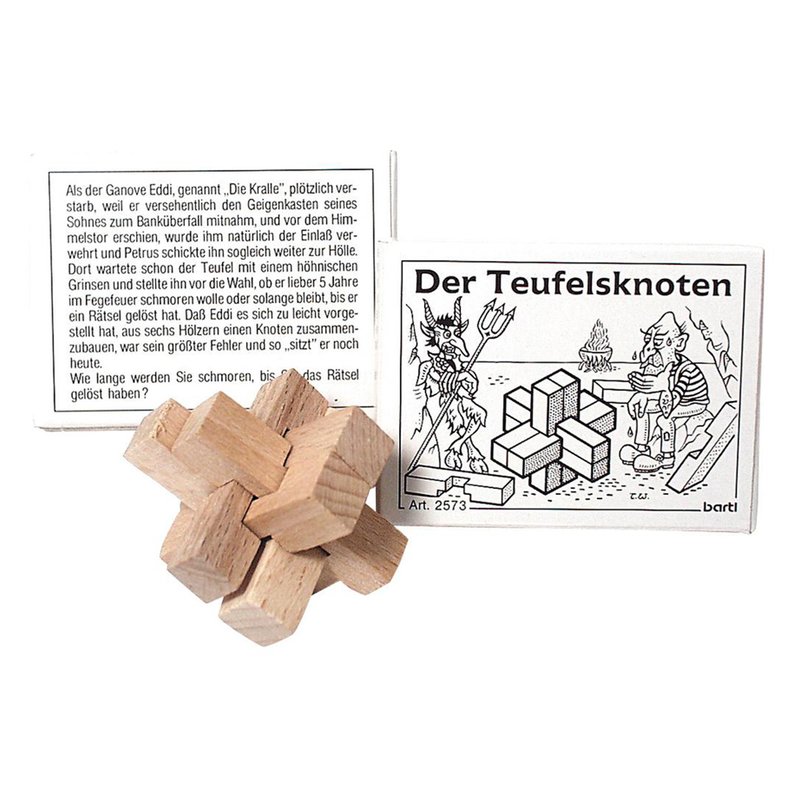 Bartl 111863 Teufelsknoten Puzzle Aus Holz – Klassisches Geduldsspiel