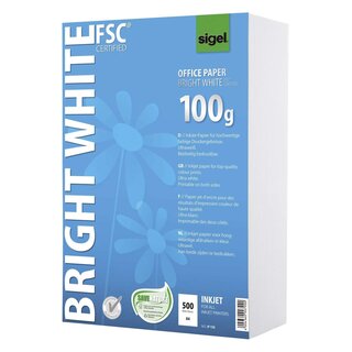 Sigel® Office Papier BRIGHT WHITE, ultraweiß, 100 g/qm, A4, 500 Blatt