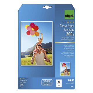 Sigel® Inkjet Fotopapier Everyday - A4, hochglänzend, 200 g/qm, 20 Blatt