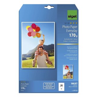 Sigel® Inkjet Fotopapier Everyday - A4, hochglänzend, 170 g/qm, 20 Blatt