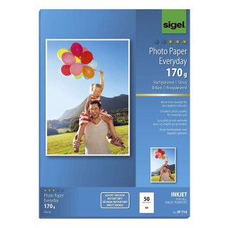 Sigel® Inkjet Fotopapier Everyday - A4, hochglänzend, 170 g/qm, 50 Blatt