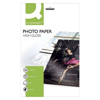 Q-Connect Inkjet-Photopapiere - A4, hochglänzend, 260 g/qm, 20 Blatt