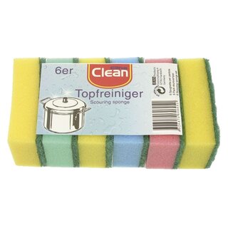 Clean Haushaltshelfer Scheuerschwamm Küche - Pack mit 6 Stück