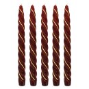 Renaissancekerzen Spitzkerzen bordeaux mit Goldband...