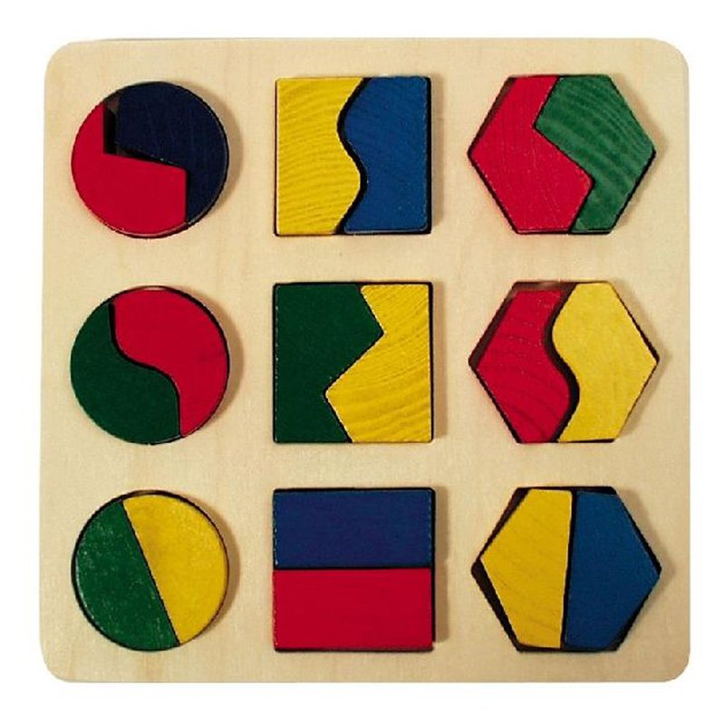 Geometrisches Formenspiel 16 x 16 cm Holzpuzzle 